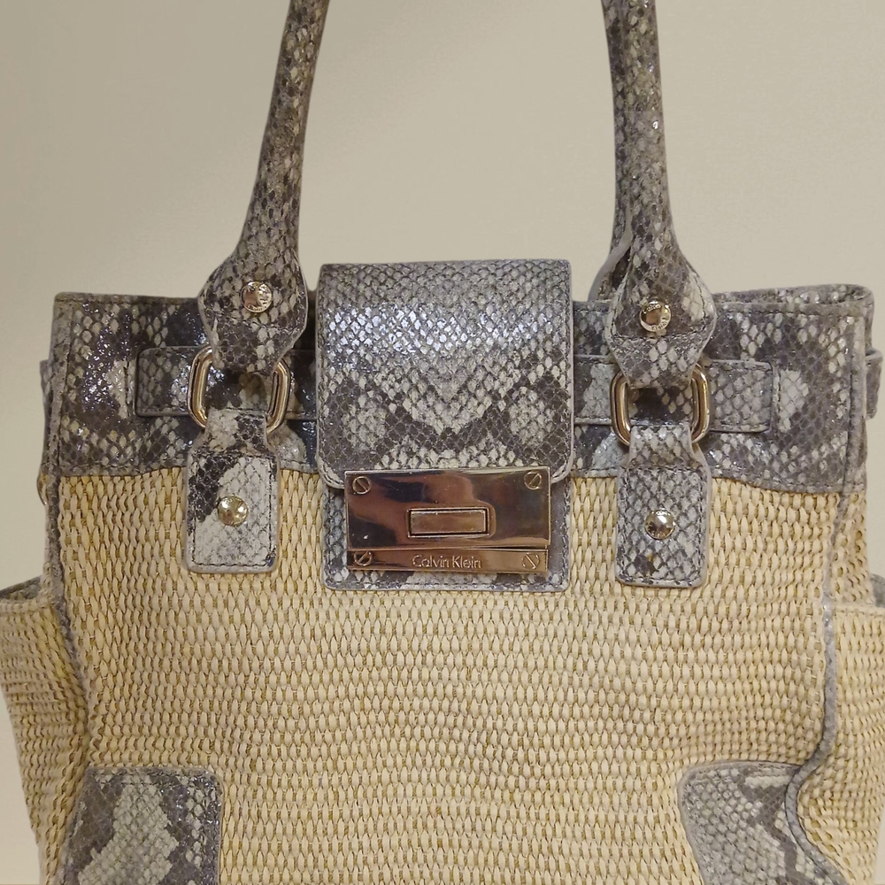 Calvin Klein Gray and Tan Women's Bag